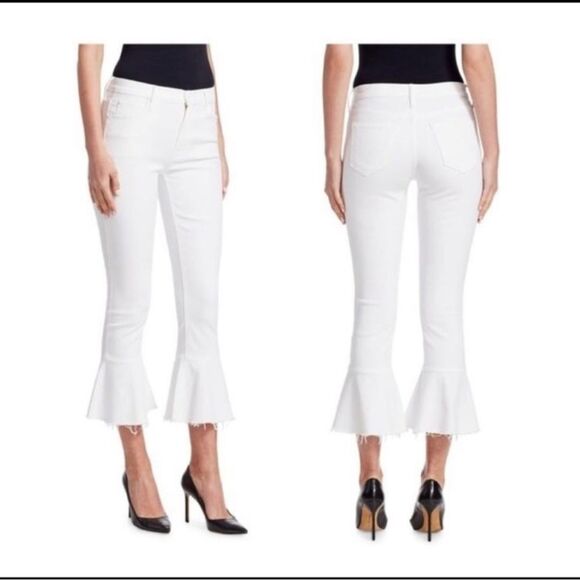 MOTHER Cha Cha Fray Jeans in Glass Slipper White- Size 26 - Picture 3 of 10